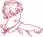 Redwork Baby Reaching Embroidery Design