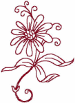 Redwork Embroidery Designs: Daisy