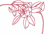 Redwork Machine Embroidery Designs: Gardenia Centerpiece