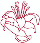 Redwork Machine Embroidery Designs: Lily Centerpiece