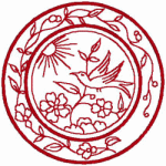 Redwork Machine Embroidery Designs: Songbird Collector's Plate