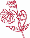 Redwork Machine Embroidery Designs: Sweet Peas