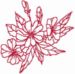 Redwork Machine Embroidery Designs: Violets