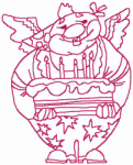 Redwork Embroidery Designs: Birthday Clown