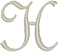 Machine Embroidery Designs: French Script Alphabet H