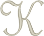 Machine Embroidery Designs: French Script Alphabet K