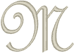 Machine Embroidery Designs: French Script Alphabet M