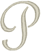 Machine Embroidery Designs: French Script Alphabet P