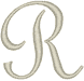 Machine Embroidery Designs: French Script Alphabet R