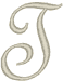 Machine Embroidery Designs: French Script Alphabet T