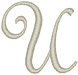 Machine Embroidery Designs: French Script Alphabet U