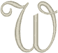 Machine Embroidery Designs: French Script Alphabet W