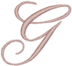 Machine Embroidery Designs: Fleurish Script Alphabet G