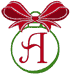 Machine Embroidery Designs: Christmas Bows & Ornaments Alphabet A