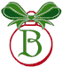 Machine Embroidery Designs: Christmas Bows & Ornaments Alphabet B