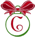 Machine Embroidery Designs: Christmas Bows & Ornaments Alphabet C