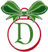 Machine Embroidery Designs: Christmas Bows & Ornaments Alphabet D