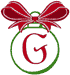 Machine Embroidery Designs: Christmas Bows & Ornaments Alphabet G