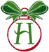 Machine Embroidery Designs: Christmas Bows & Ornaments Alphabet H