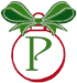 Machine Embroidery Designs: Christmas Bows & Ornaments Alphabet P