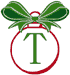 Machine Embroidery Designs: Christmas Bows & Ornaments Alphabet T