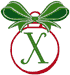Machine Embroidery Designs: Christmas Bows & Ornaments Alphabet X