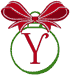 Machine Embroidery Designs: Christmas Bows & Ornaments Alphabet Y
