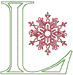 Machine Embroidery Designs: Redwork Snowflake Alphabet L