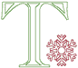 Machine Embroidery Designs: Redwork Snowflake Alphabet T