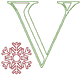 Machine Embroidery Designs: Redwork Snowflake Alphabet V