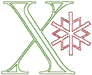 Machine Embroidery Designs: Redwork Snowflake Alphabet X