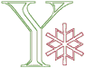 Machine Embroidery Designs: Redwork Snowflake Alphabet Y