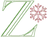 Machine Embroidery Designs: Redwork Snowflake Alphabet Z