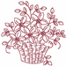 Redwork potted flowers embroidery design Redwork potted flowers embroidery design