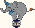Machine Embroidery Designs: Performing Circus Elephant 1