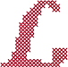 Alphabets Machine Embroidery Designs: Corsiva Cross Stitch Uppercase L