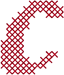 Alphabets Machine Embroidery Designs: Corsiva Cross Stitch Lowercase C