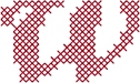 Alphabets Machine Embroidery Designs: Corsiva Cross Stitch Lowercase W