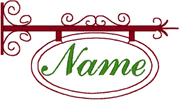 Redwork Embroidery Designs: Redwork Retro Advertising: Scroll Sign