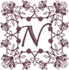 Machine Embroidery Designs: Redwork Ornate Enhanced Alphabet N