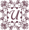 Machine Embroidery Designs: Redwork Ornate Enhanced Alphabet U