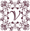 Machine Embroidery Designs: Redwork Ornate Enhanced Alphabet V