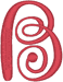 Alphabets Machine Embroidery Designs: JoliScript Font Uppercase B