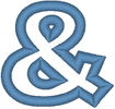 Alphabets Machine Embroidery Designs: Block Outline Ampersand