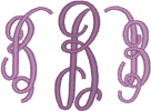 Alphabets Machine Embroidery Designs: Scroll Monogram Font B
