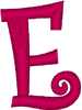 Machine Embroidery Designs: Curlz Alphabet E