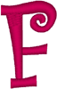 Machine Embroidery Designs: Curlz Alphabet F