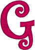 Machine Embroidery Designs: Curlz Alphabet G