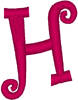 Machine Embroidery Designs: Curlz Alphabet H