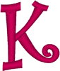 Machine Embroidery Designs: Curlz Alphabet K